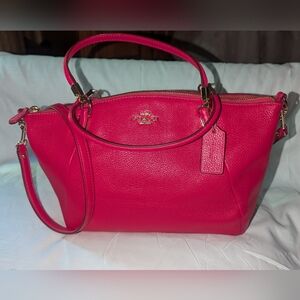 Coach Madison Small Kelsey Vibrant Pink Leather Satchel F 34493